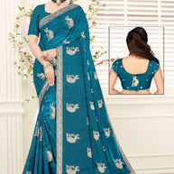 Synthetic Matching Saree with Blouse Piece for Premium Ethnic and Traditional Wear | RT-NIVIA-A
