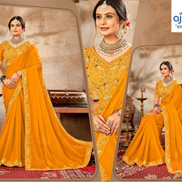 KPS-AMRUDLadies Matching Saree with Blouse Piece for Premium Ethnic and Traditional Wear | KPS-AMRUD