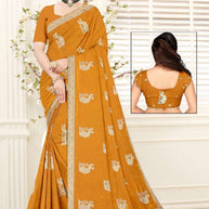 Synthetic Matching Saree with Blouse Piece for Premium Ethnic and Traditional Wear | RT-NIVIA-A