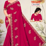 Fancy Saree with Blouse Piece for Premium Ethnic and Traditional Wear | VKM-CLOCK
