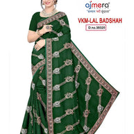 Embroidered Fancy Saree with Blouse Piece for Premium Ethnic and Traditional Wear | VKM-LAL BADSHAH