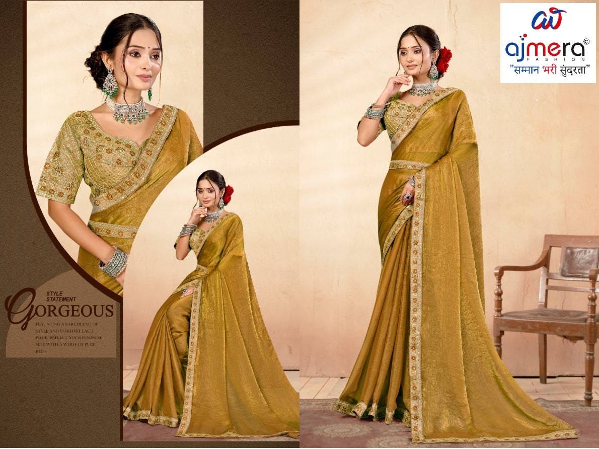 Party Wear Matching Saree with Blouse Piece for Premium Ethnic and Traditional Wear | KPS-MOTOROLA