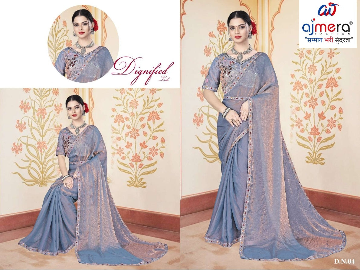 Dyed Fancy Matching Saree with Blouse Piece for Premium Ethnic and Traditional Wear | KPS-CARROT