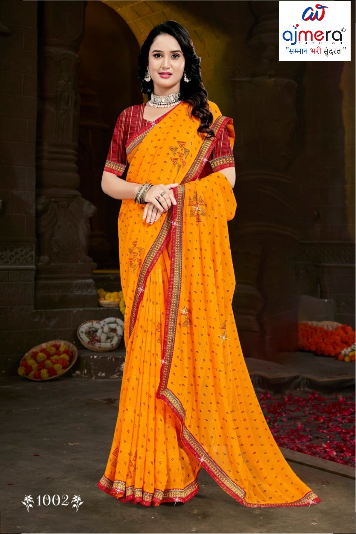 Premium Printed Saree with Matching Blouse Piece for Ethnic Elegance  | CAS-PALKI
