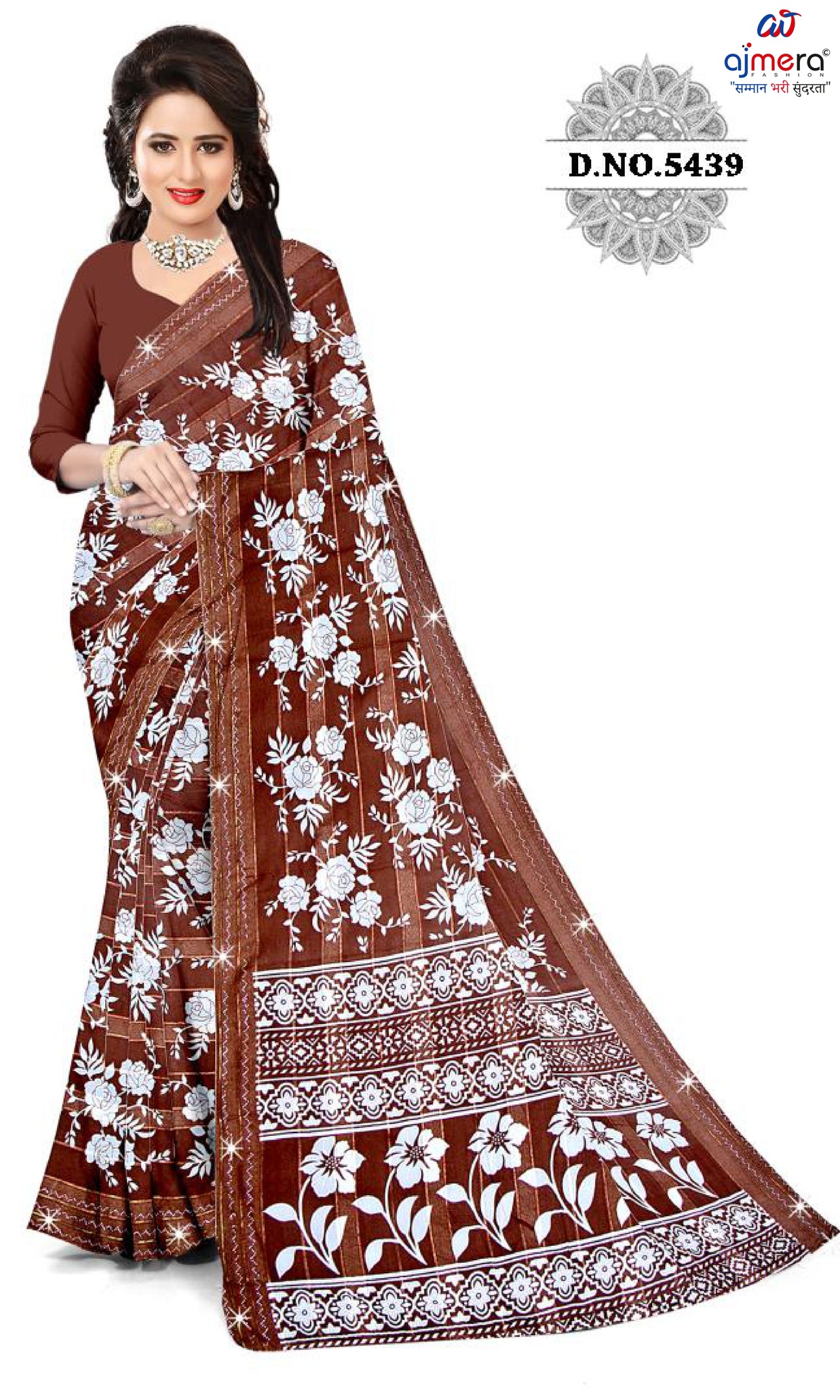 Exclusive Printed Saree with Blouse Piece for Elegant Ethnic Look  | CAS-FRESH FLOWER