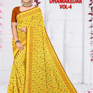 Chic Printed Saree with Blouse Piece for Sophisticated Ethnic Style | GPT-DHAMAKEDAR-4