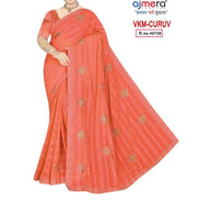 Trendy Dyed Matching Saree with Blouse Piece for Premium Ethnic and Traditional Wear | VKM-CURVV
