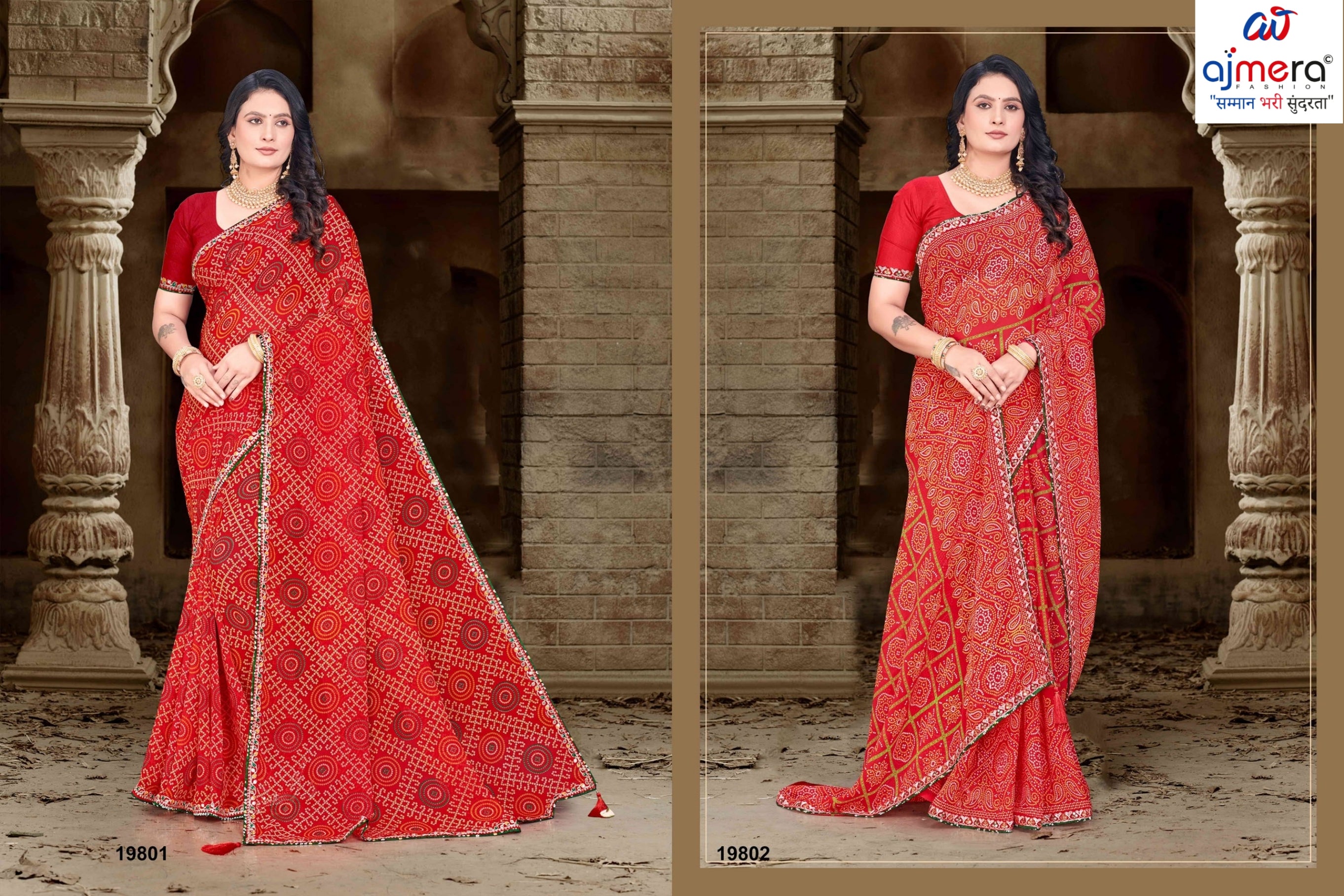 Georgette Print Loose Saree with Blouse for Premium Ethnic and Traditional Wear | JS-ANJALI-2