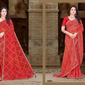 Georgette Print Loose Saree with Blouse for Premium Ethnic and Traditional Wear | JS-ANJALI-2