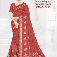Exclusive Printed Saree with Blouse Piece for Elegant Ethnic Look | GLC-ITALIAN CRAPE