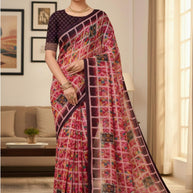 Ranial Print Loose Saree with Blouse for Premium Ethnic and Traditional Wear | AA-SULTAN{W.B}