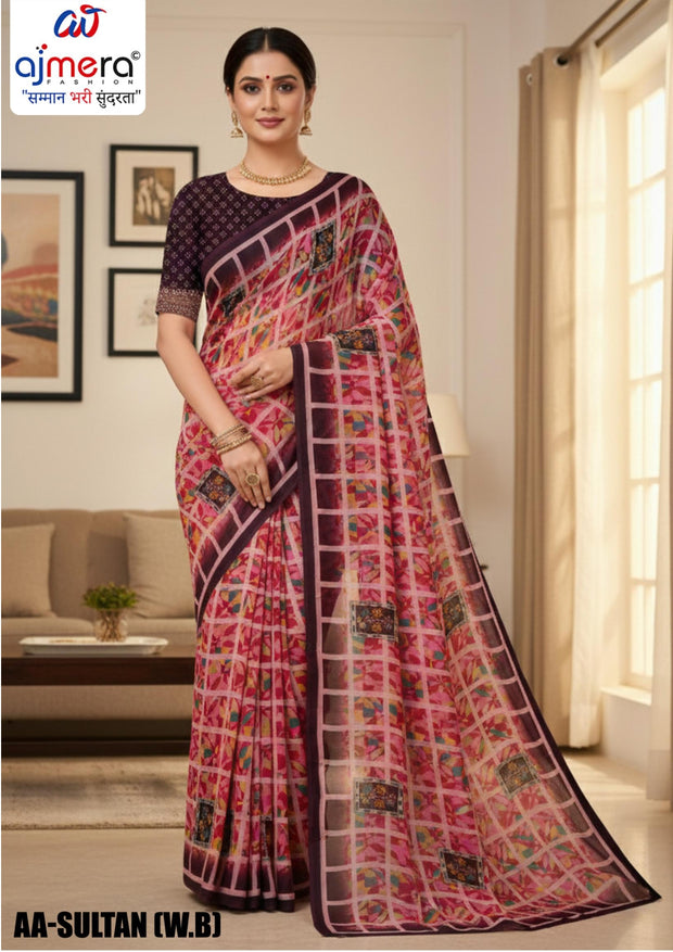 Ranial Print Loose Saree with Blouse for Premium Ethnic and Traditional Wear | AA-SULTAN{W.B}