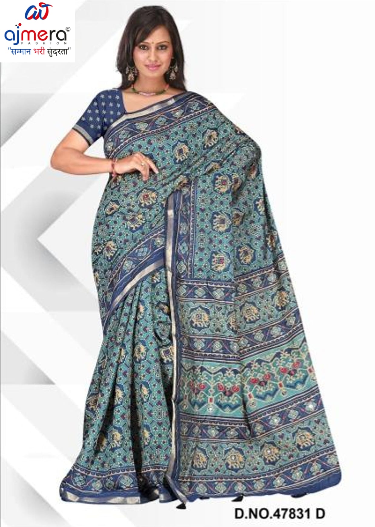 Graceful Printed Saree with Blouse Piece for Modern Ethnic Fashion  | VER-SHANTI-47831