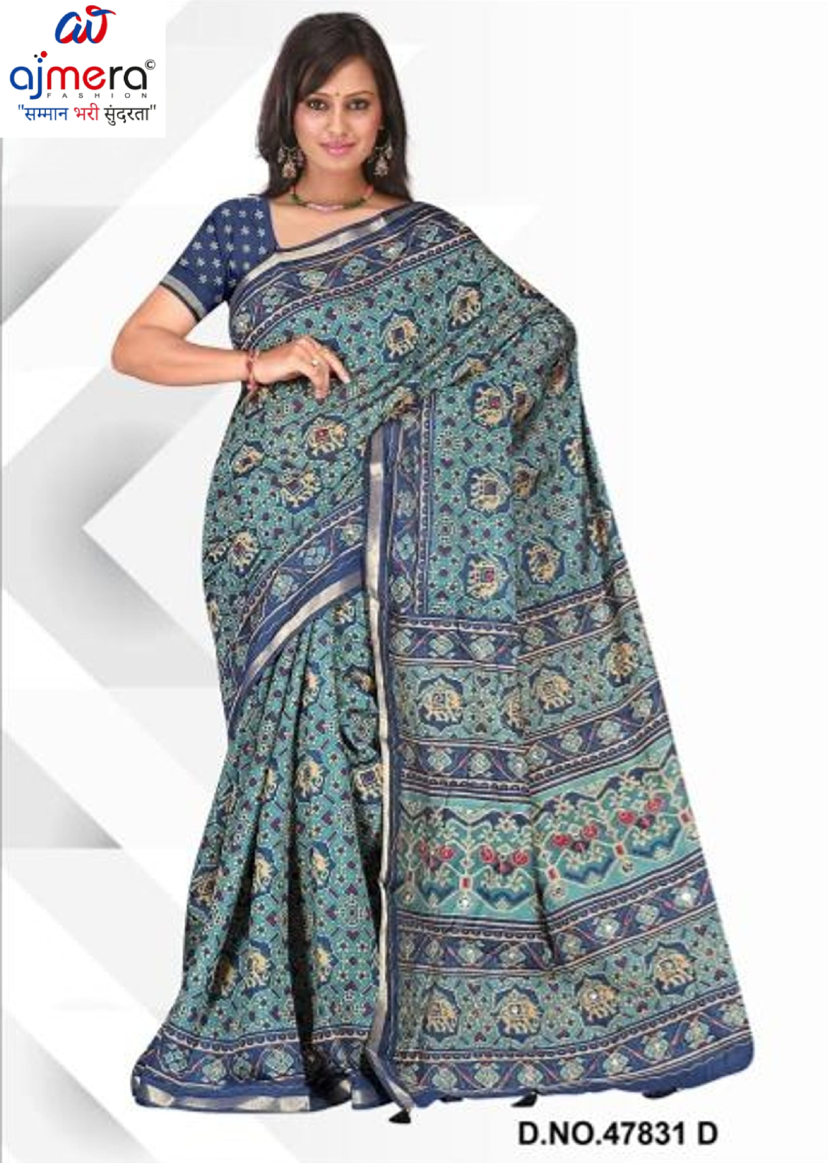 Graceful Printed Saree with Blouse Piece for Modern Ethnic Fashion  | VER-SHANTI-47831