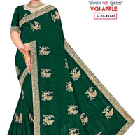 Satin Dyed Matching Saree with Blouse Piece for Premium Ethnic and Traditional Wear | VKM-APPLE