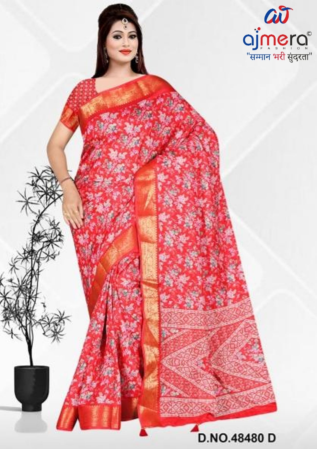 Exclusive Printed Saree with Blouse Piece for Elegant Ethnic Look | VER-NEELAM-48480
