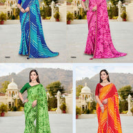 Elegant Printed Saree with Designer Blouse Piece for Festive Wear  | JS-NIKITA-2