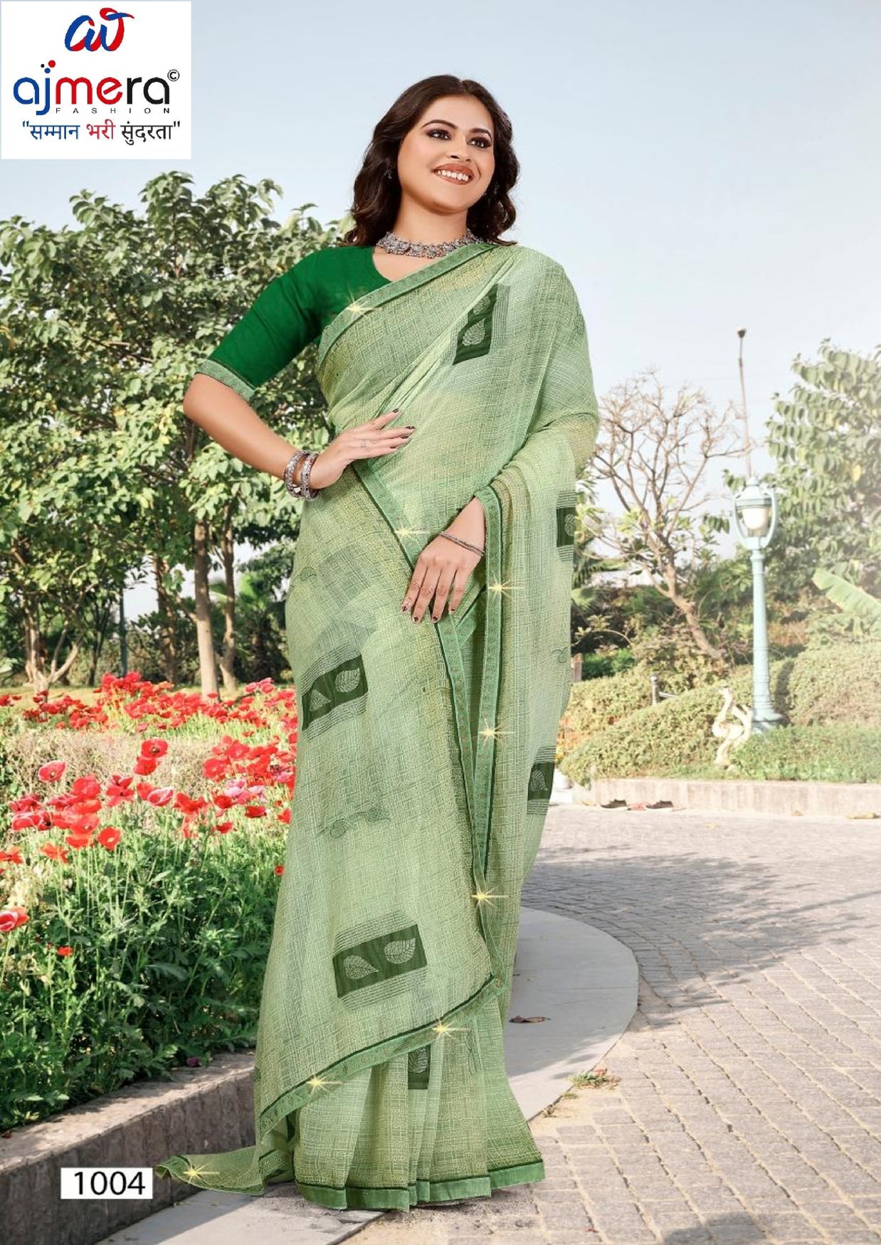 Contemporary Printed Saree with Blouse Piece for Premium Wear  | PRM-PARAS