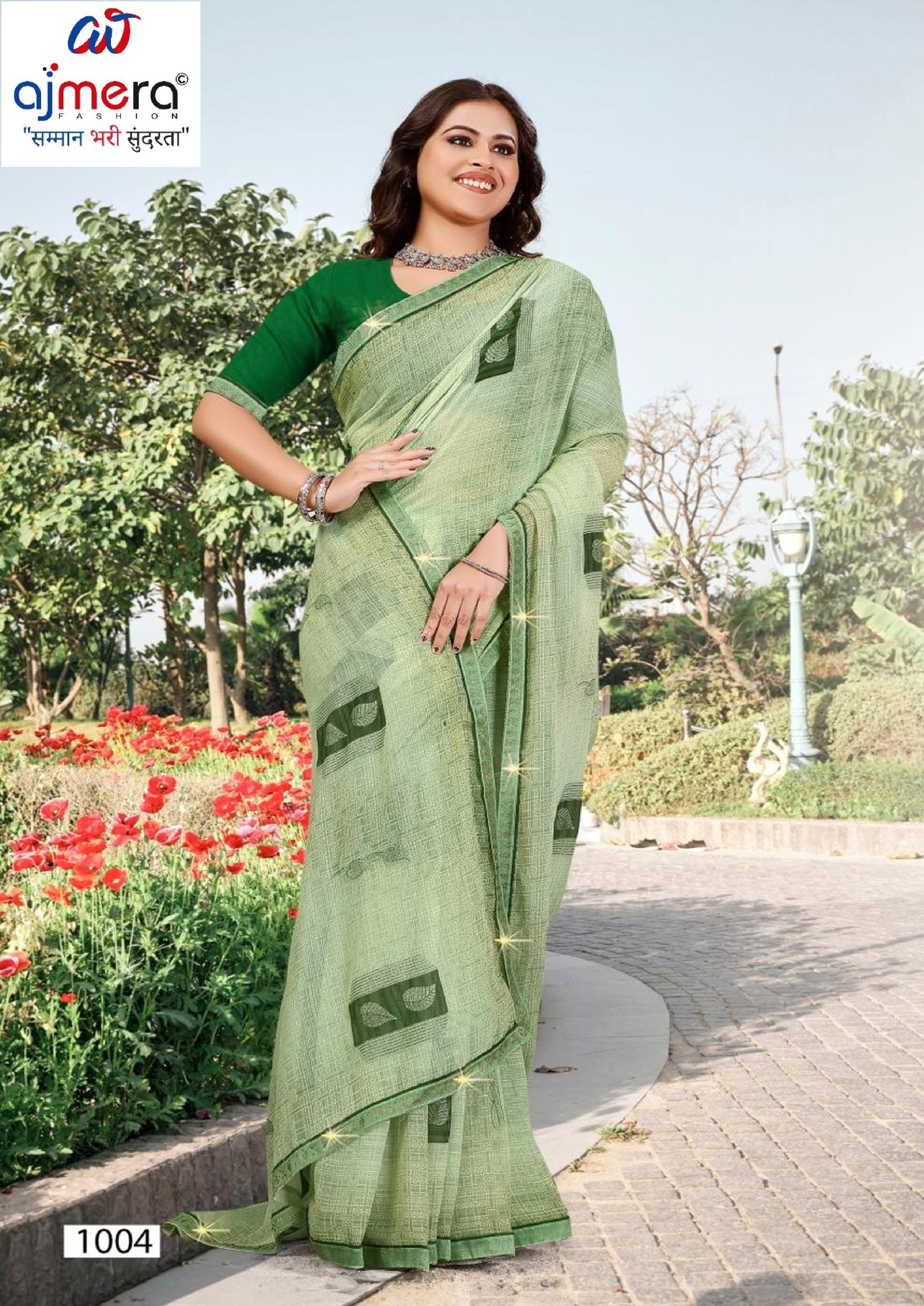 Contemporary Printed Saree with Blouse Piece for Premium Wear  | PRM-PARAS