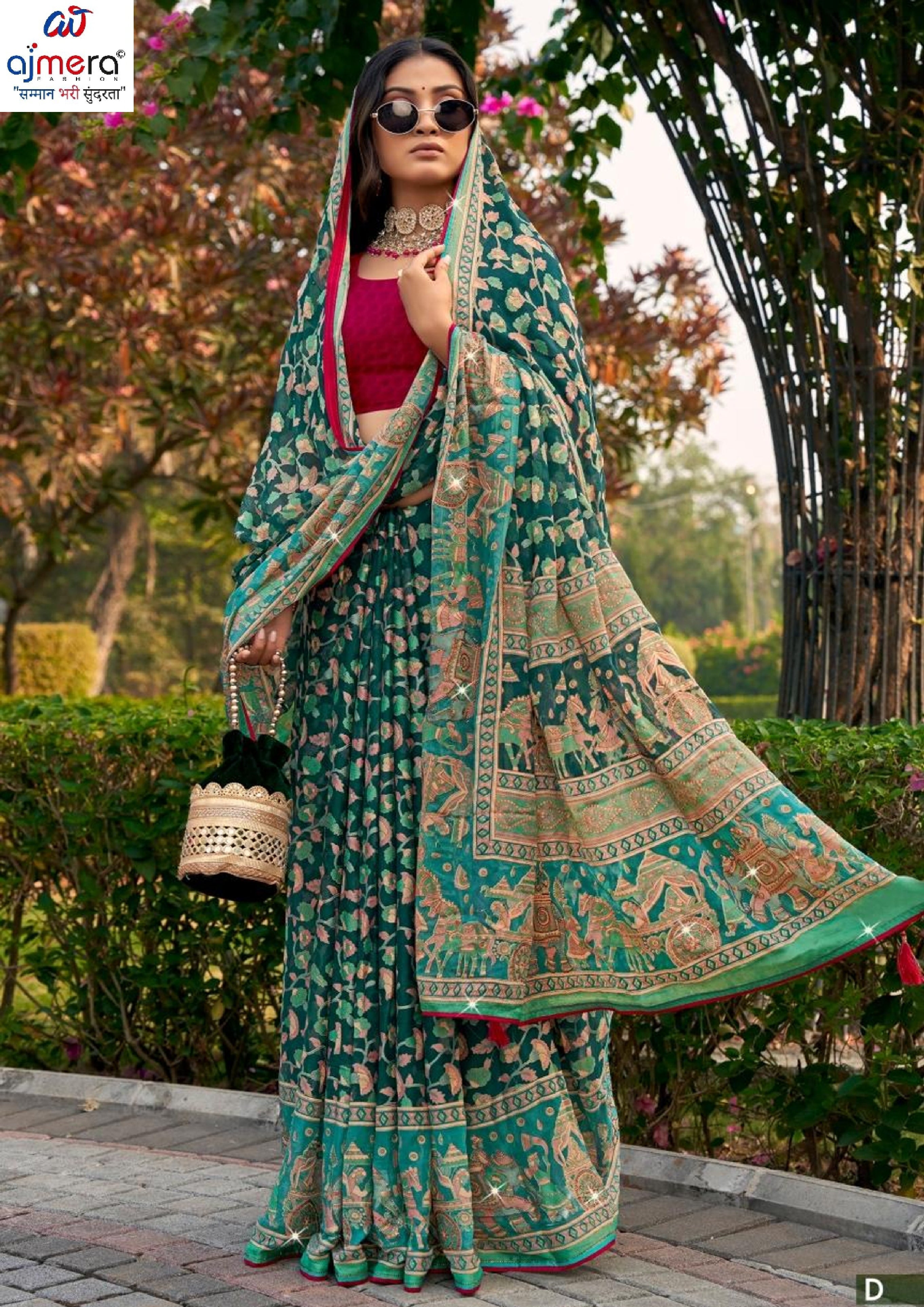 Exclusive Printed Saree with Blouse Piece for Elegant Ethnic Look | VDT-ZOYA BRASSO-32