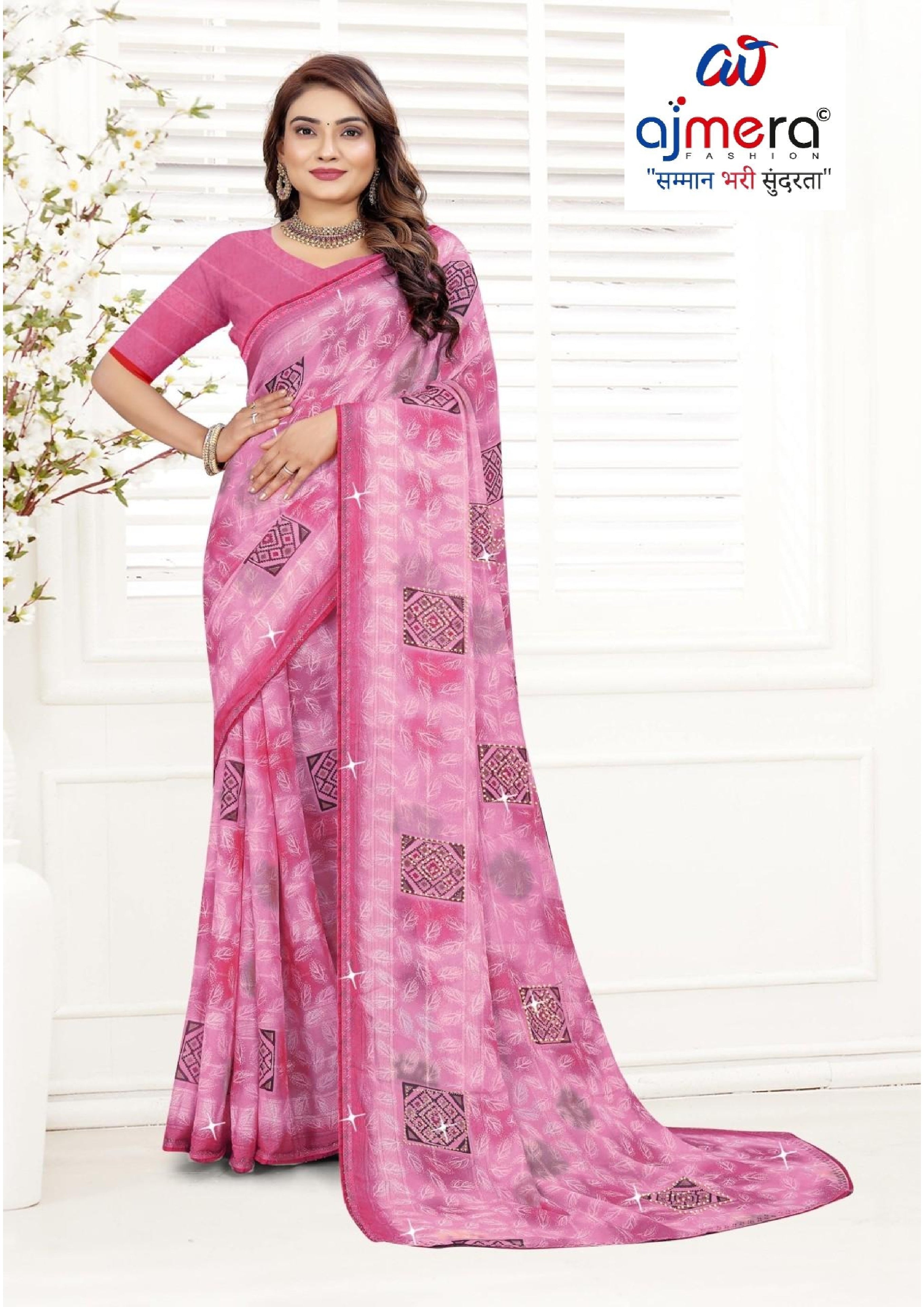 Chic Printed Saree with Blouse Piece for Sophisticated Ethnic Style  | TTS-EKNOOR