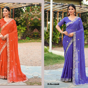 Fashionable Printed Saree without Blouse for Festive Collection  | JS-KANCHAN-2