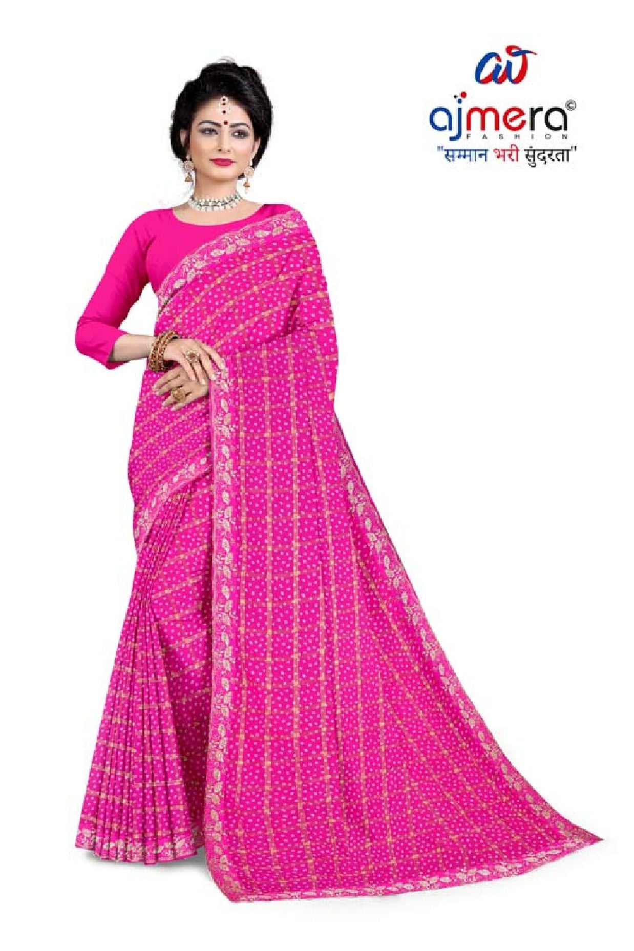 Georgette Print Loose Saree with Blouse for Premium Ethnic and Traditional Wear | TD-NAARI