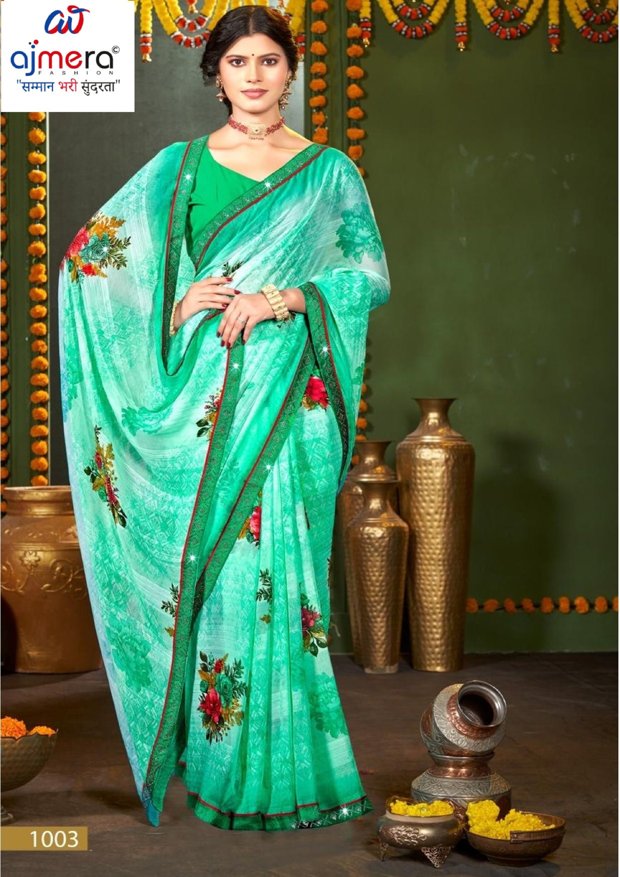 Trendy Printed Saree with Blouse Piece for Women’s Ethnic Wardrobe | PRM-PINK GIRL