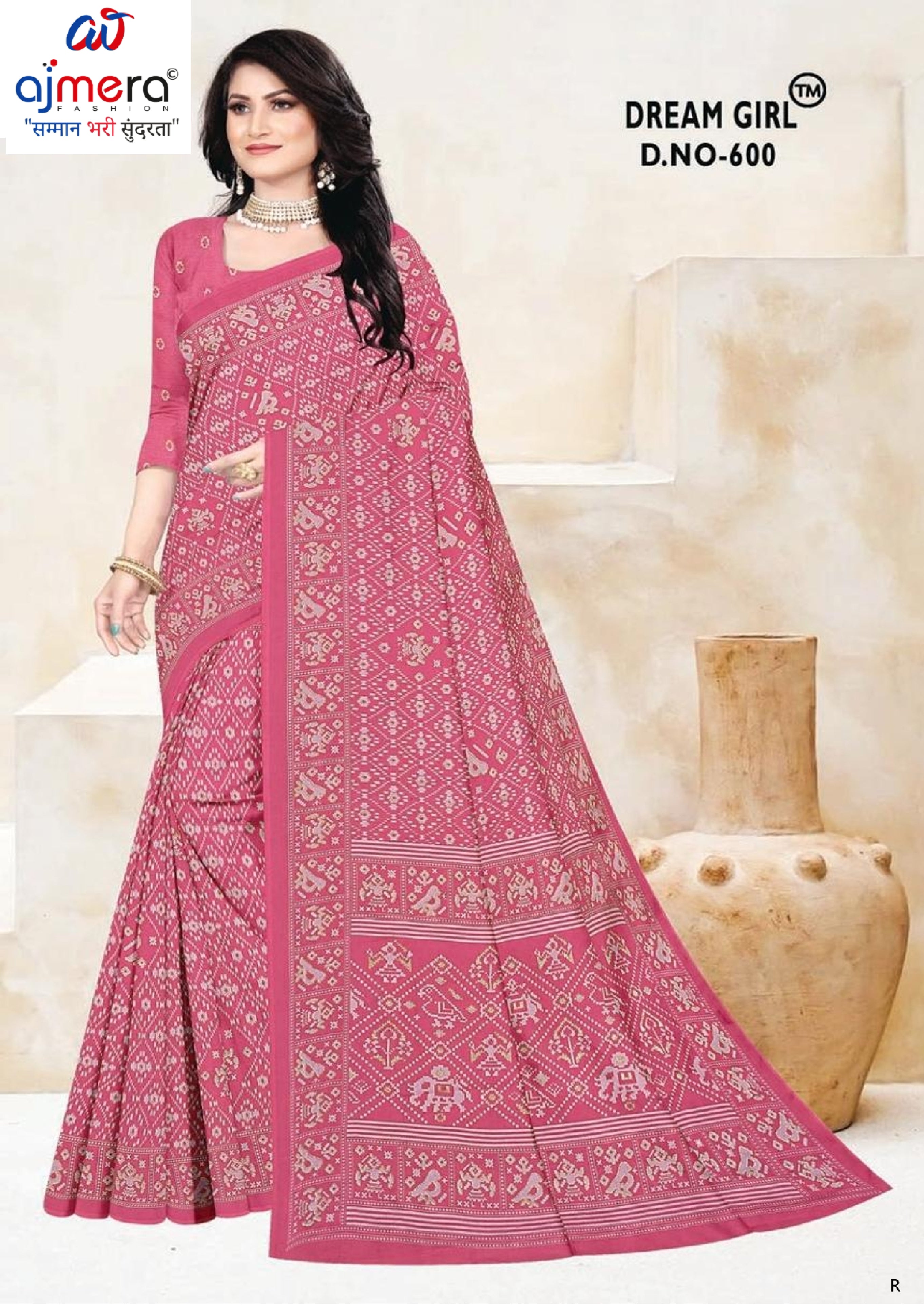 Classic Printed Saree with Blouse Piece for Timeless Traditional Style | PUS-DREAM GIRL-600