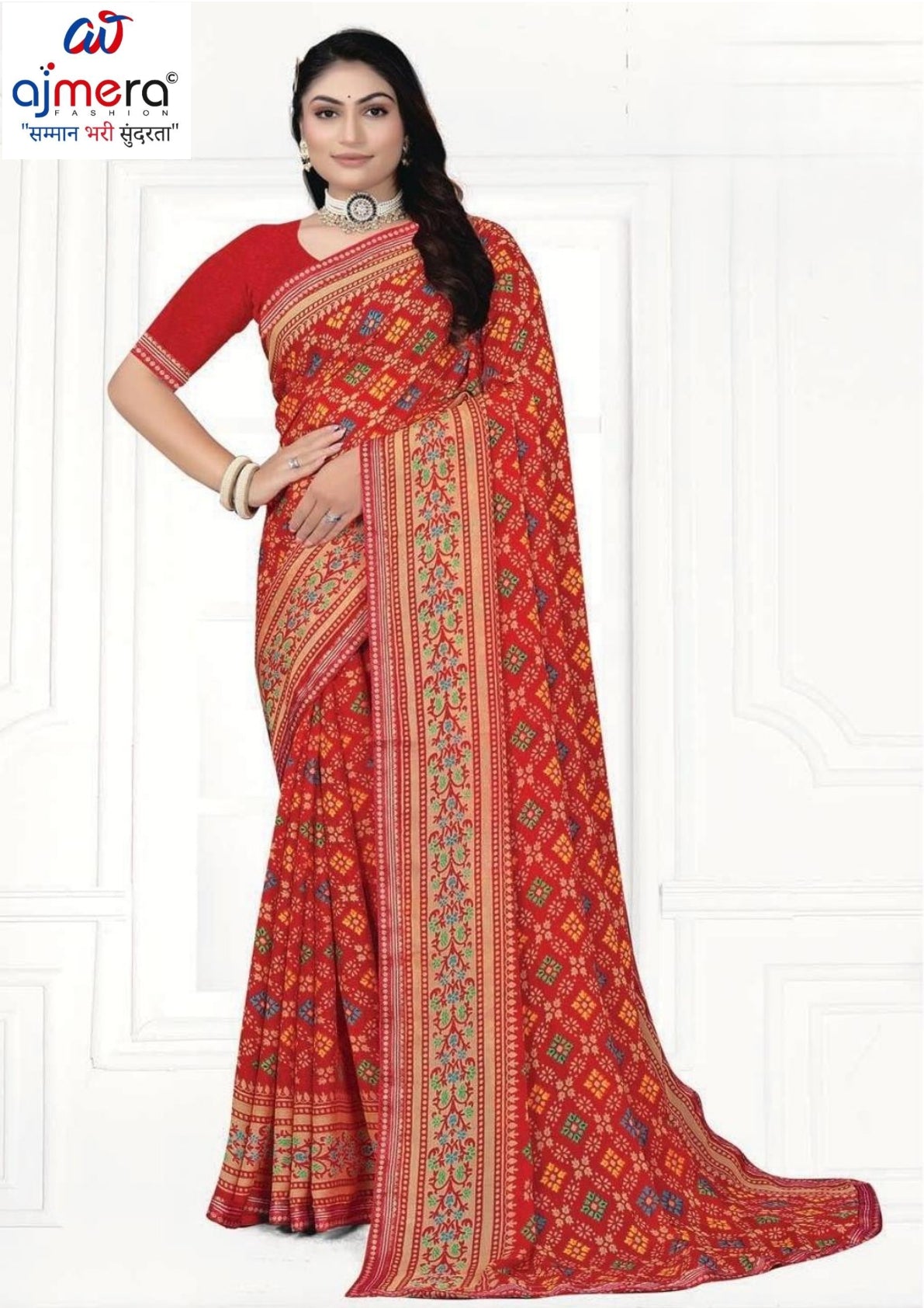 Sharmili Print Loose Saree with Blouse for Premium Ethnic and Traditional Wear | TTS-SAHELI