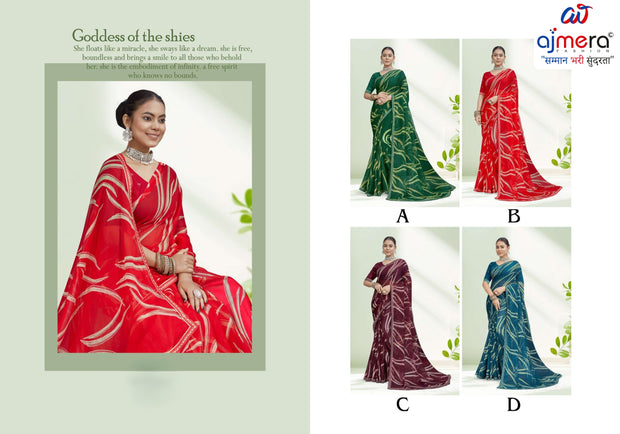 Chic Printed Saree with Blouse Piece for Sophisticated Ethnic Style  | RDD-SEERAT