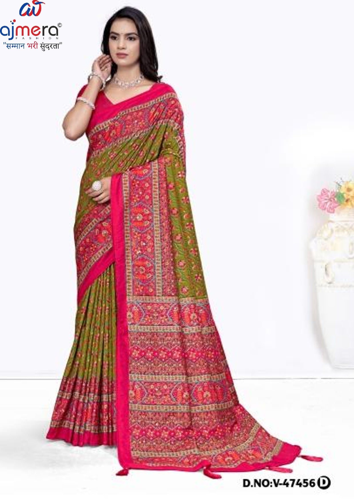 Designer Printed Saree with Blouse Piece for Special Occasions  | VER-BANJARAN-47456