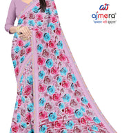 Exclusive Printed Saree with Blouse Piece for Elegant Ethnic Look  | CAS-MILK POWDER