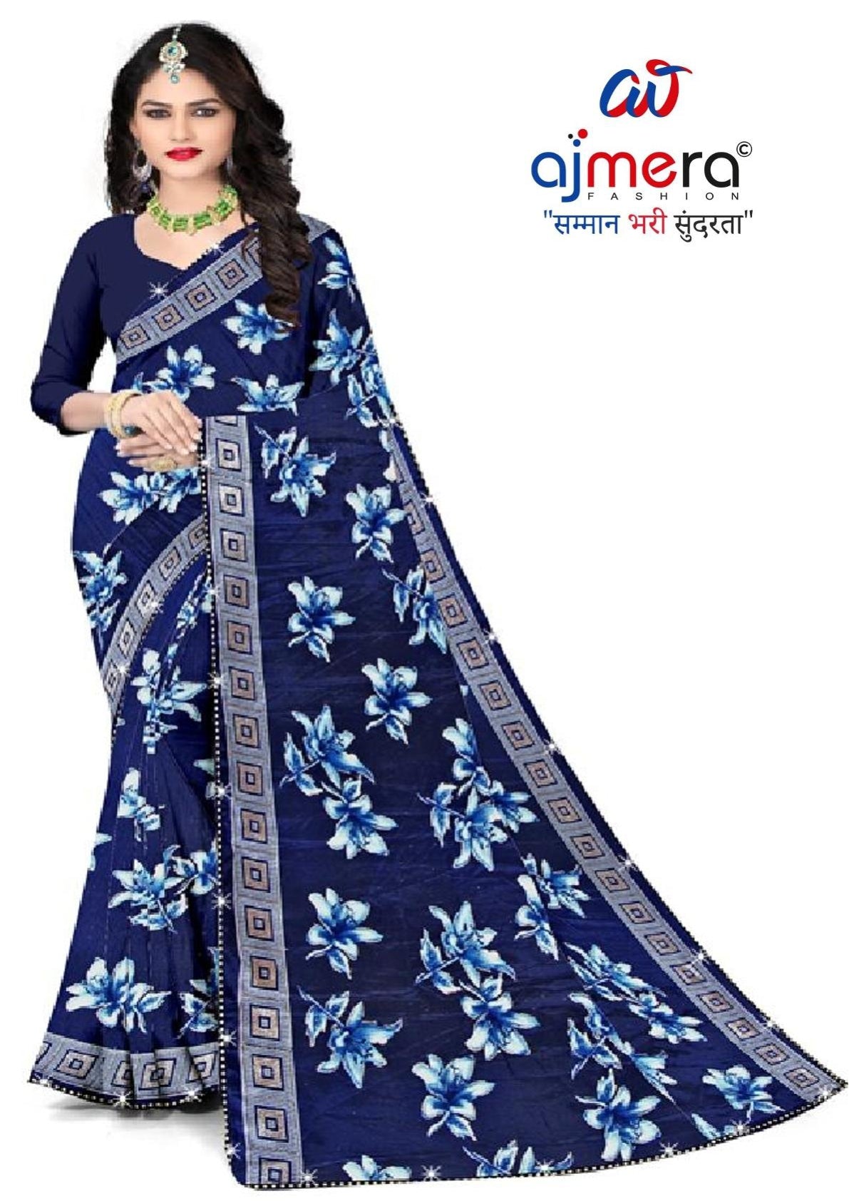 Vichitra Jari Print Loose Saree with Blouse for Premium Ethnic and Traditional Wear | CAS-MITHAS