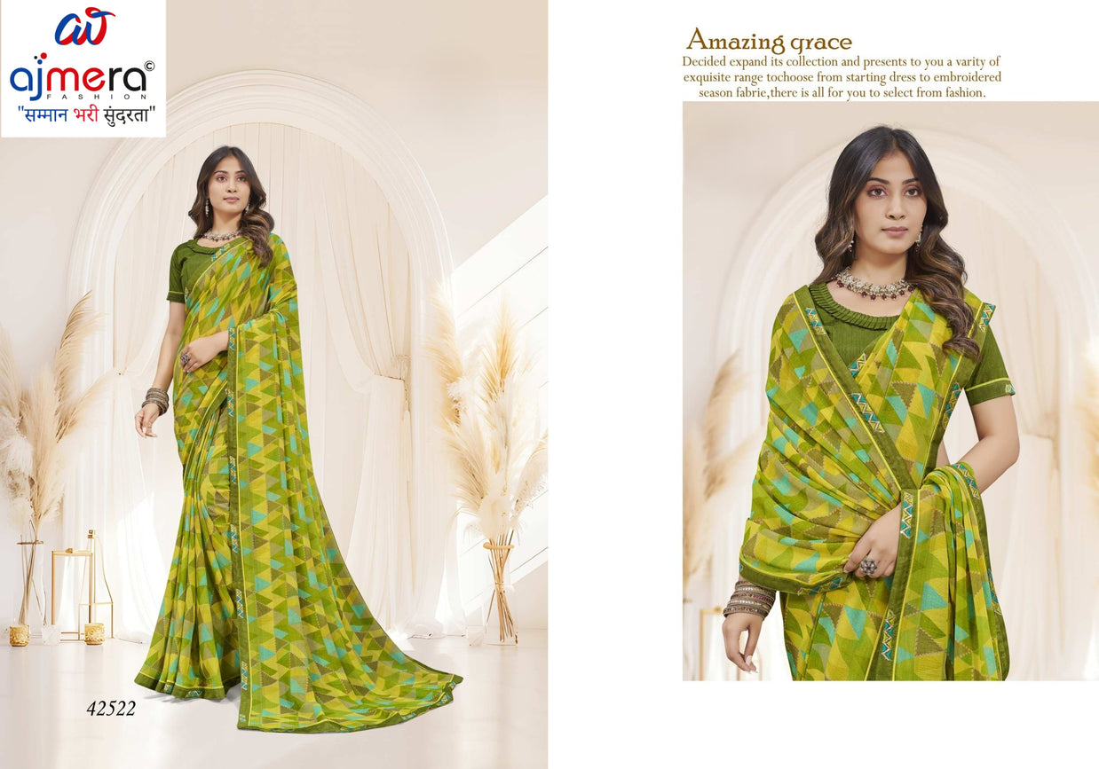Classic Printed Saree with Blouse Piece for Timeless Traditional Style  | RDD-SHAAN VOL-03