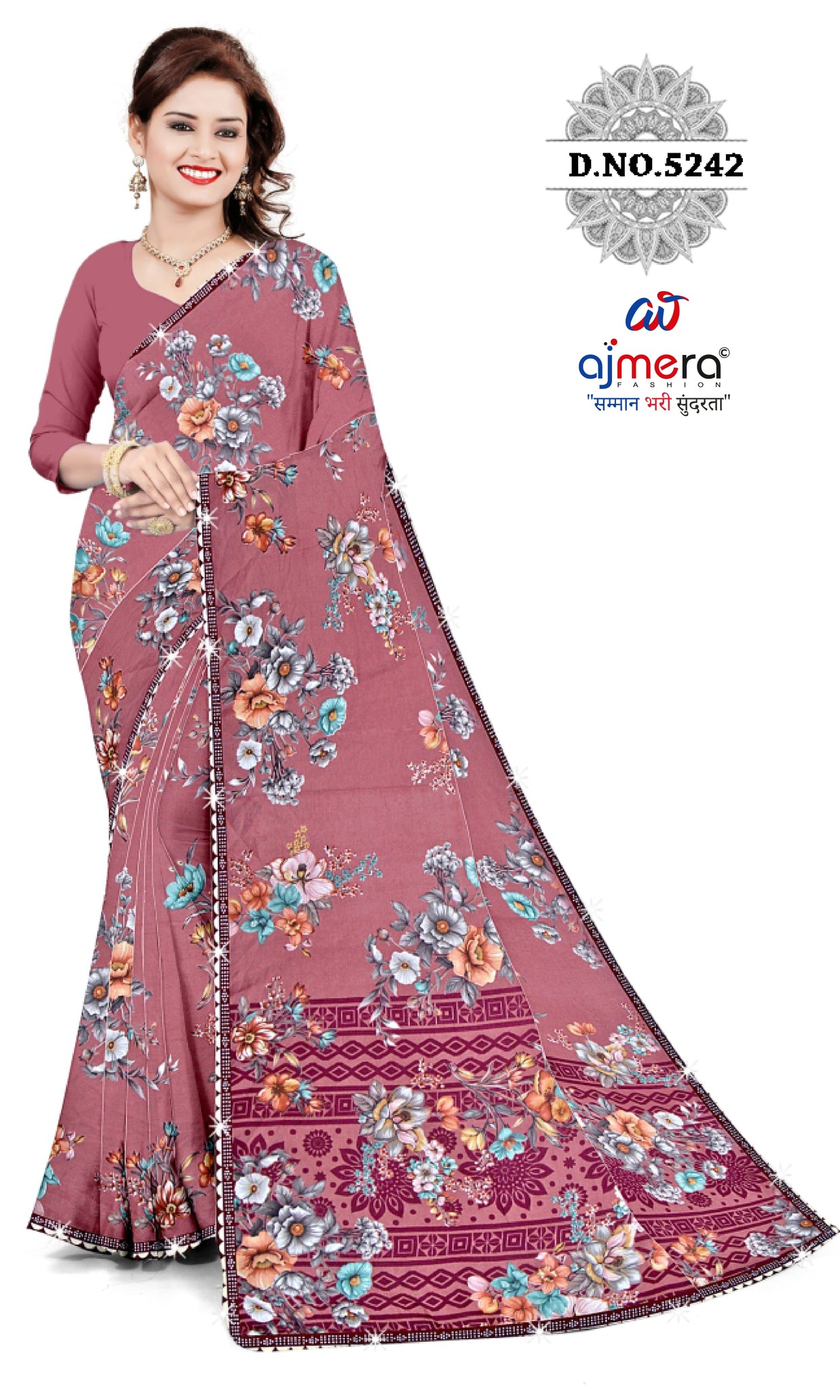 Weightless Print Loose Saree with Blouse for Premium Ethnic and Traditional Wear | CAS-DELHI SWEET