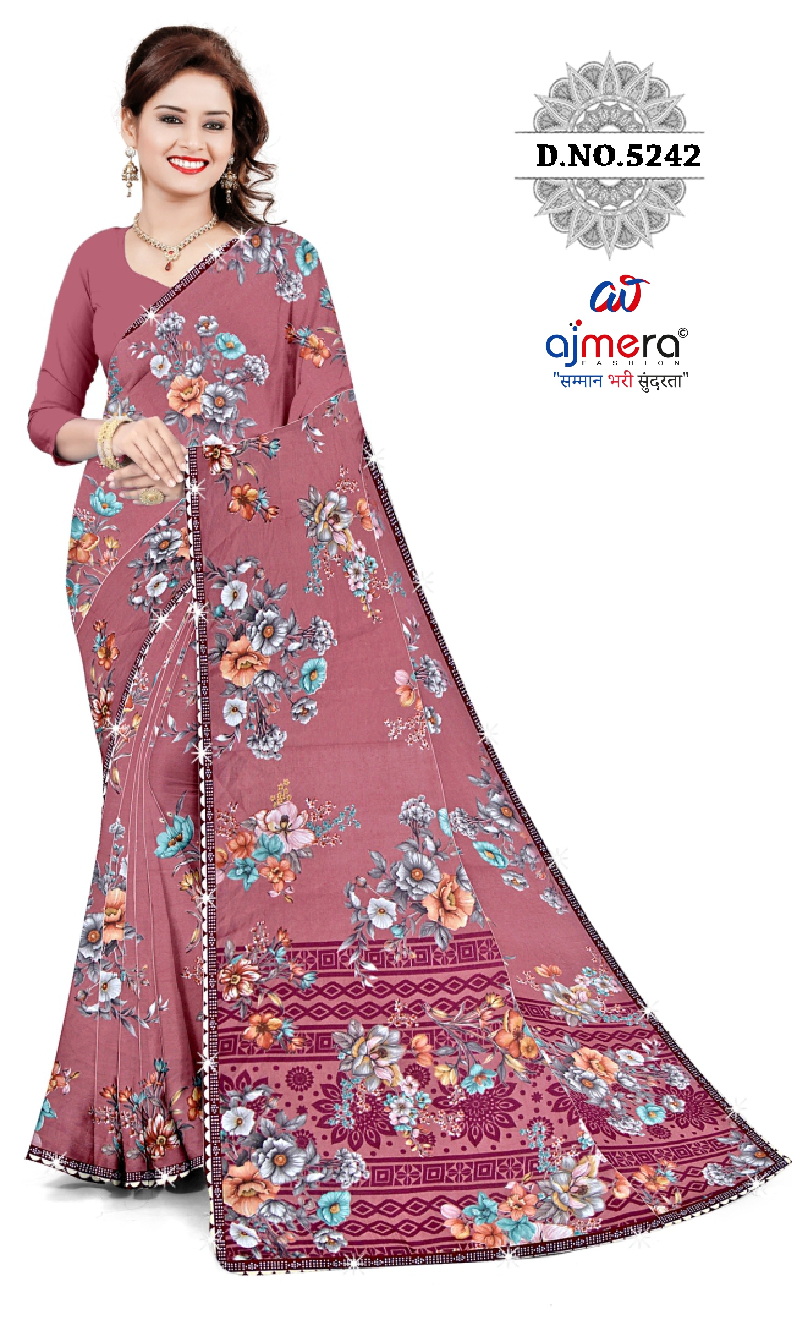 Weightless Print Loose Saree with Blouse for Premium Ethnic and Traditional Wear | CAS-DELHI SWEET