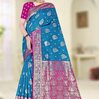 Modern Elegance Jacquard Silk Saree With Blouse Piece | DPM-SPARKLE CHINON
