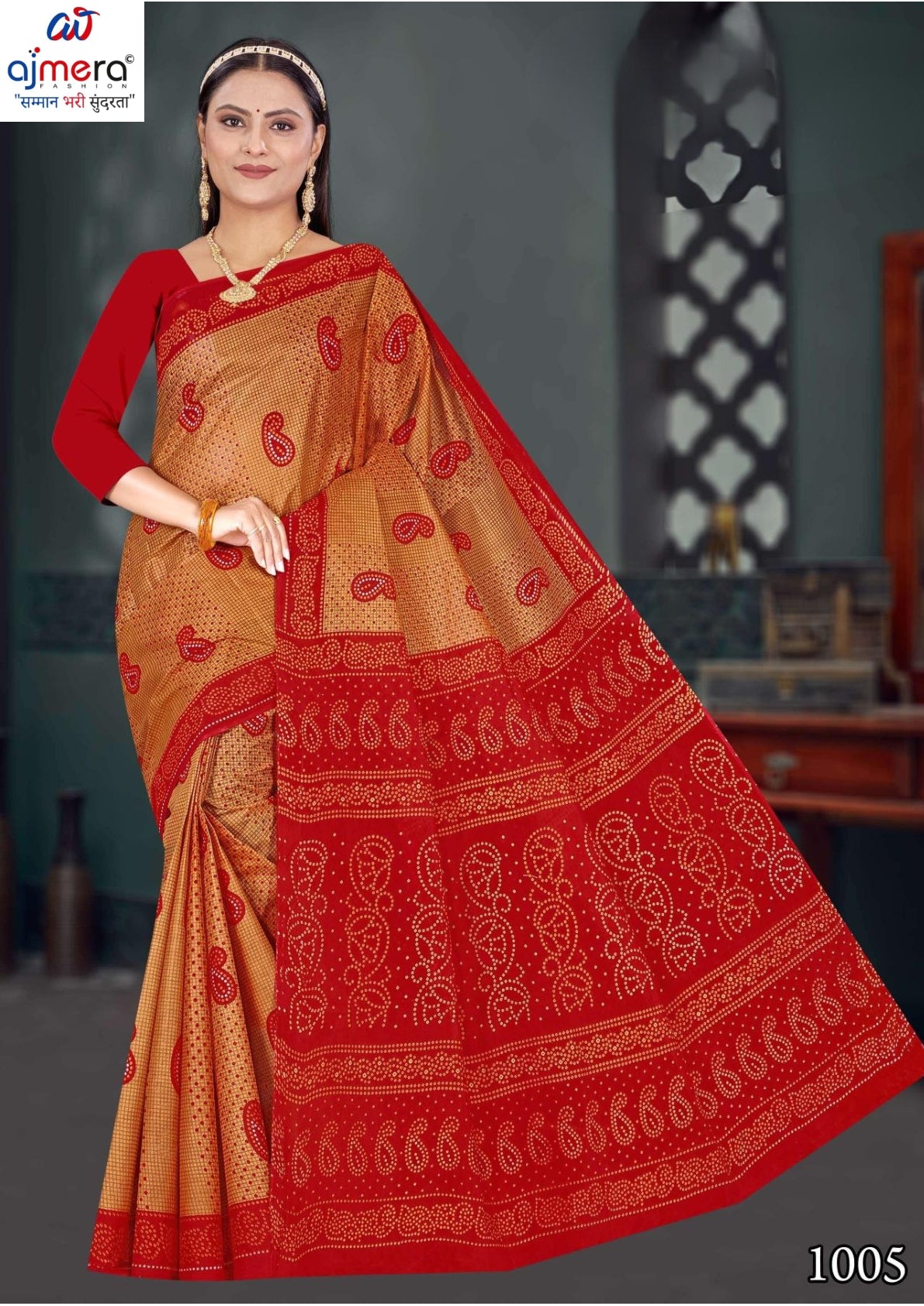 Handloom Cotton Saree with Without Blouse for Premium Ethnic and Traditional Wear | DS-CHIKU BANDHANI