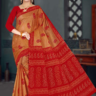 Handloom Cotton Saree with Without Blouse for Premium Ethnic and Traditional Wear | DS-CHIKU BANDHANI