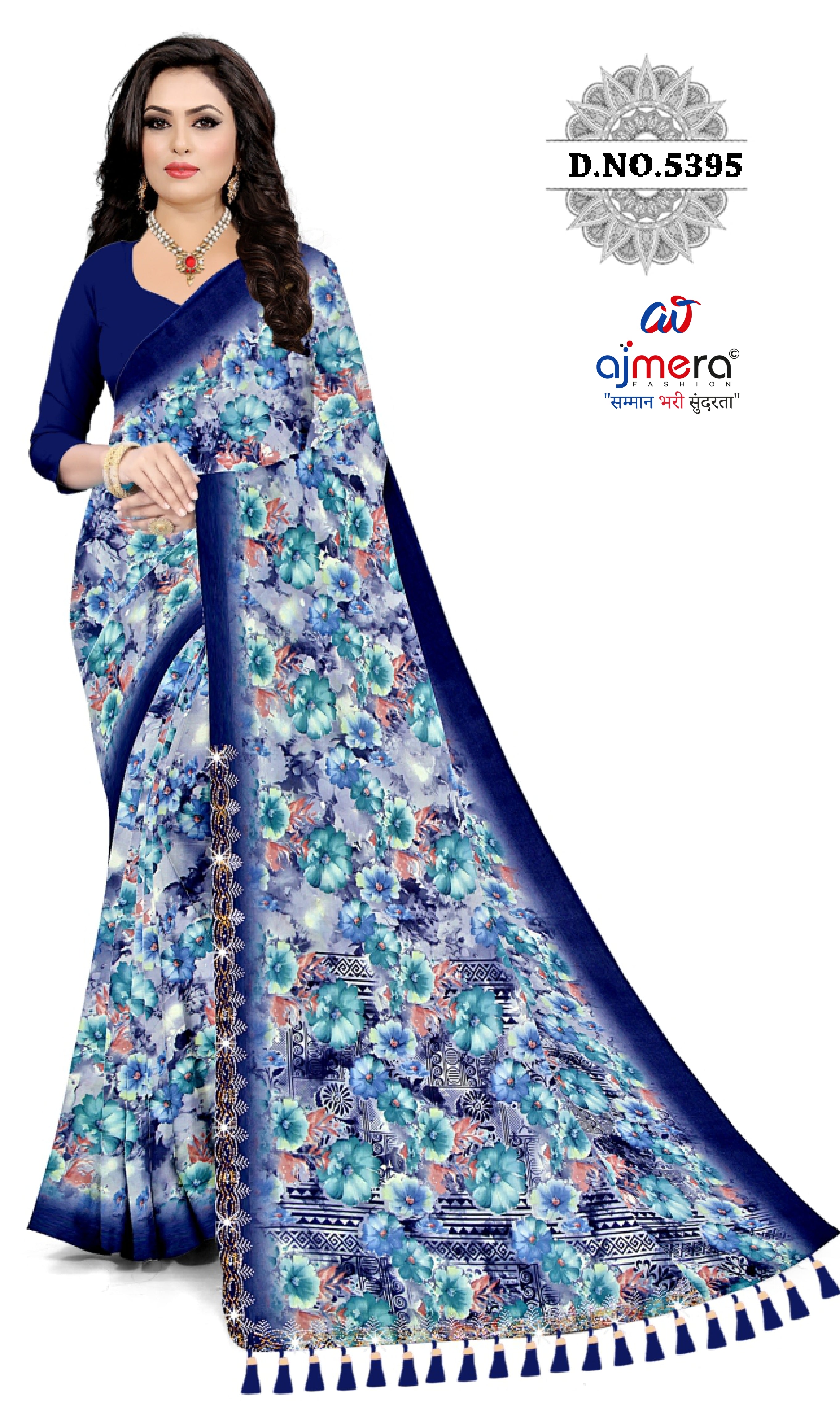 Contemporary Printed Saree with Blouse Piece for Premium Wear  | CAS-HAPPY DAY