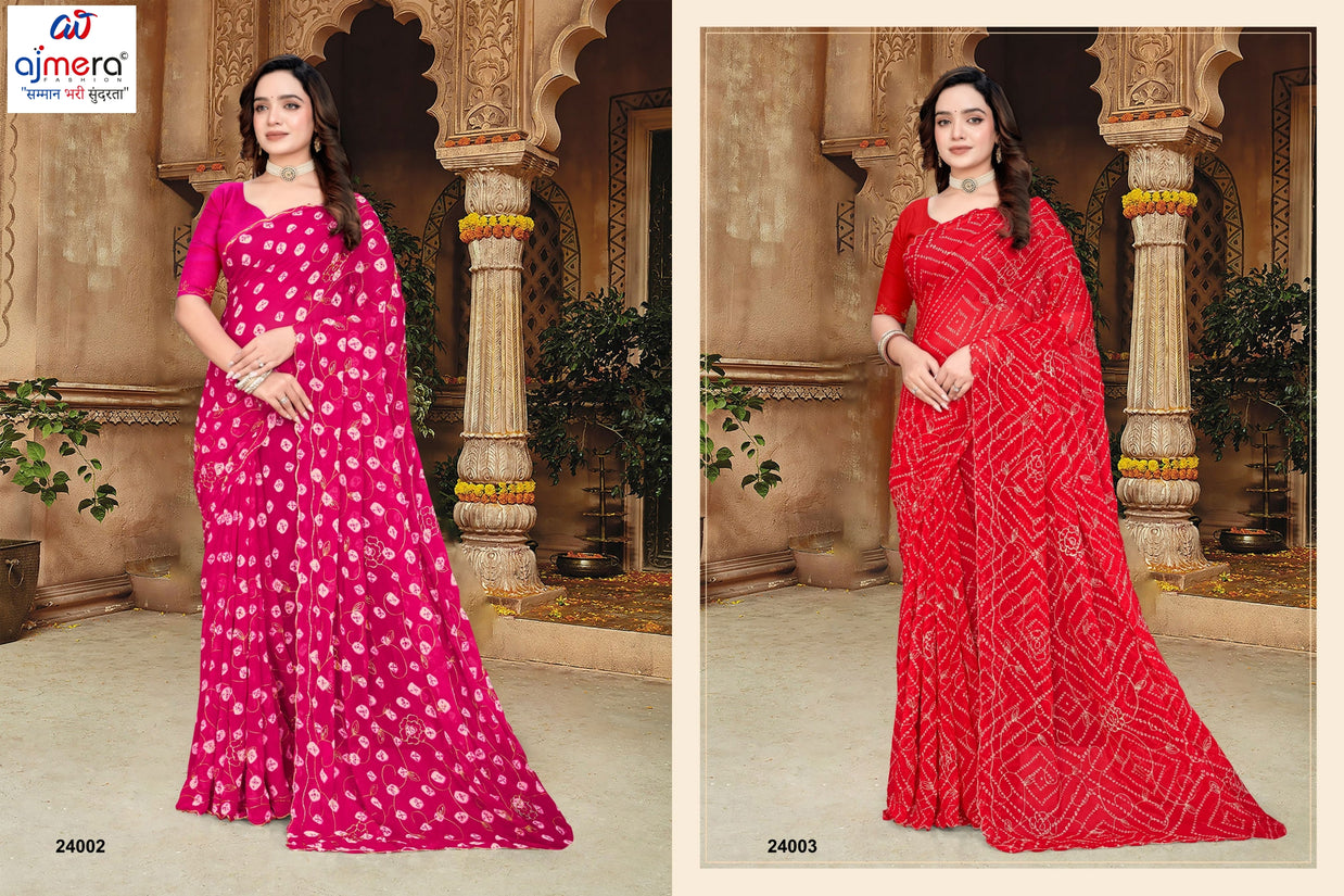 Elegant Printed Saree with Designer Blouse Piece for Festive Wear  | JS-VEDIKA