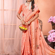 Classic Printed Saree with Blouse Piece for Timeless Traditional Style | PRM-KACHI KALI
