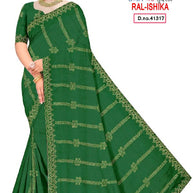 Fandy Fancy Lycra Matching Saree with Blouse Piece for Premium Ethnic and Traditional Wear | RAL-ISHIKA