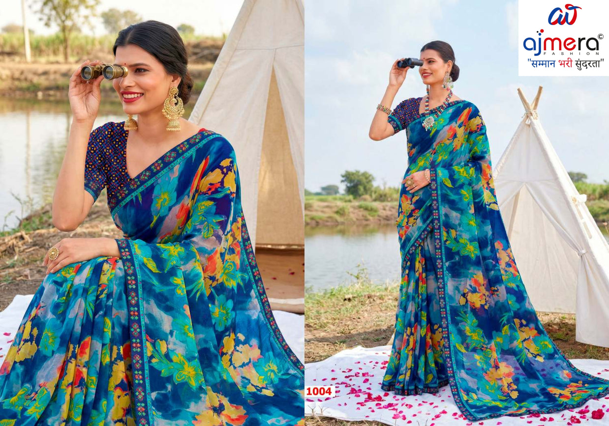 Fashionable Printed Saree with Blouse Piece for Festive Collection  | PRM-GULNASHI VOL-2
