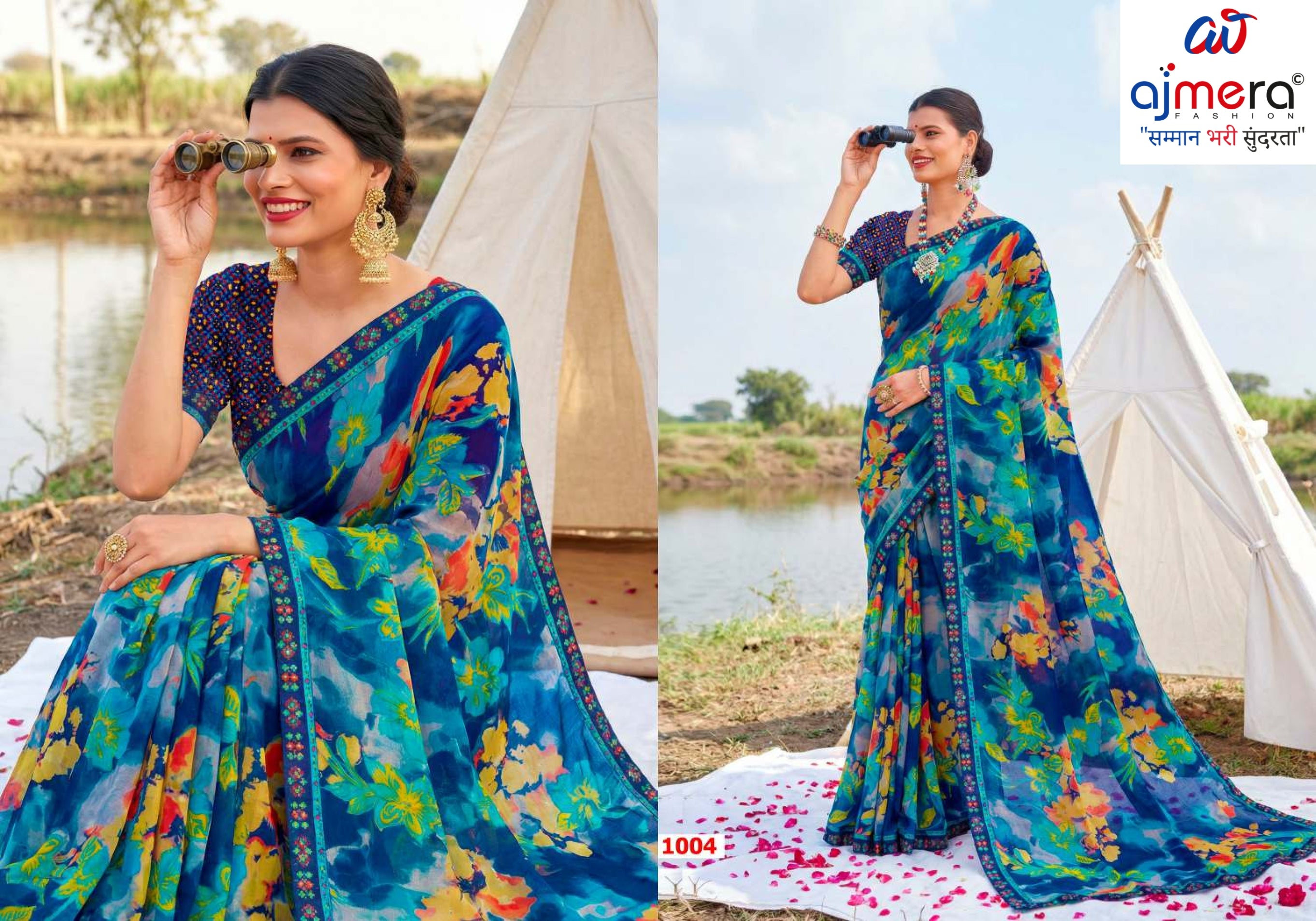 Fashionable Printed Saree with Blouse Piece for Festive Collection  | PRM-GULNASHI VOL-2