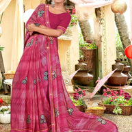 Classic Printed Saree with Blouse Piece for Timeless Traditional Style | PRM-THREE GOLI