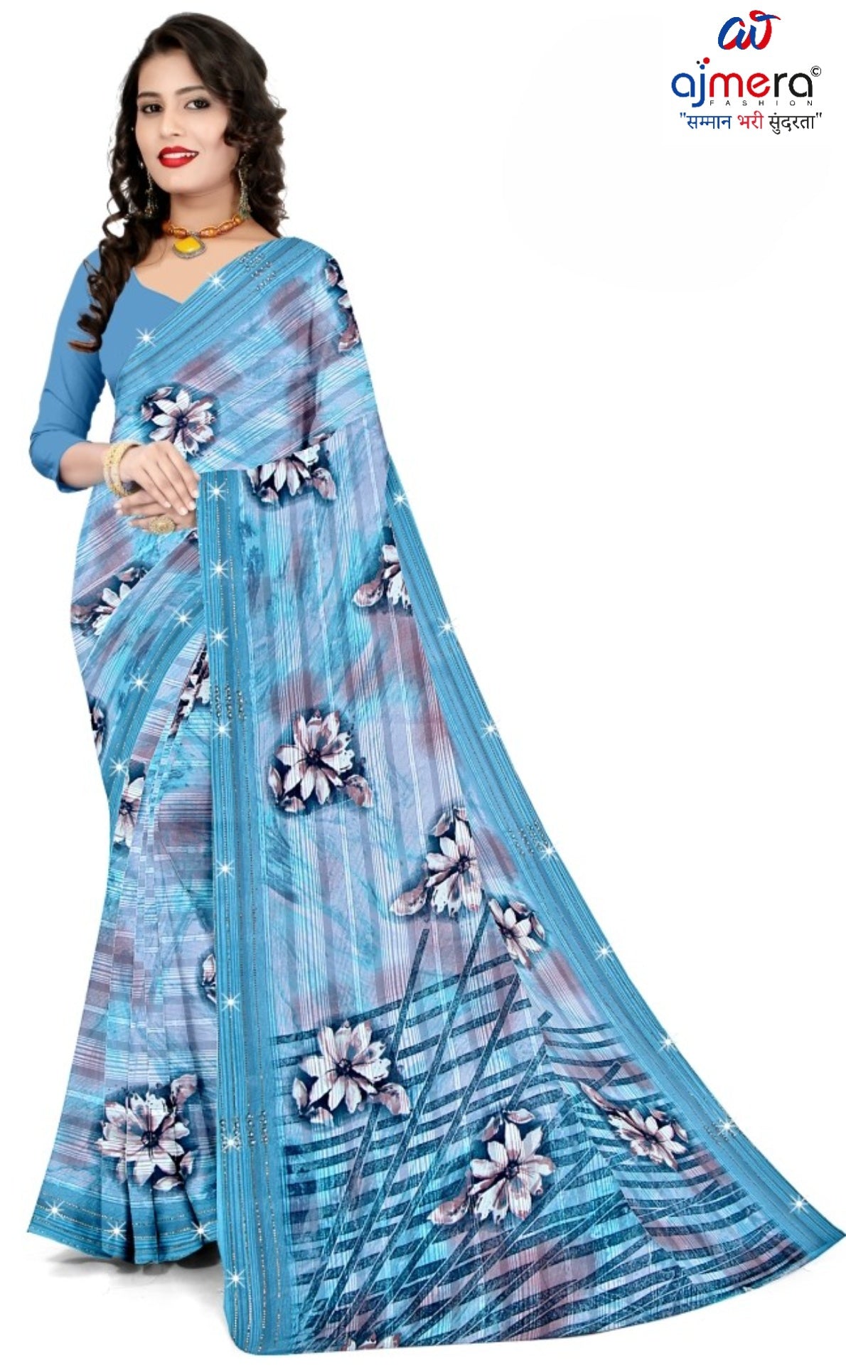 Designer Printed Saree with Blouse Piece for Special Occasions  | CAS-AMRUT DHARA