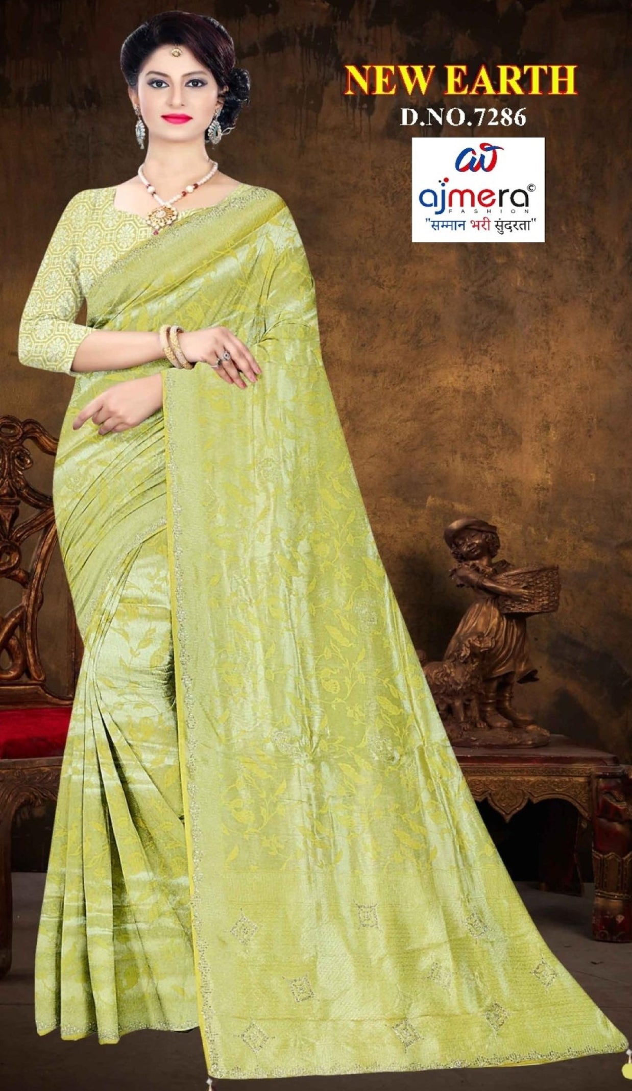 Graceful Jacquard Silk Saree with Blouse Piece for Timeless Ethnic Fashion | PLP-NEW EARTH