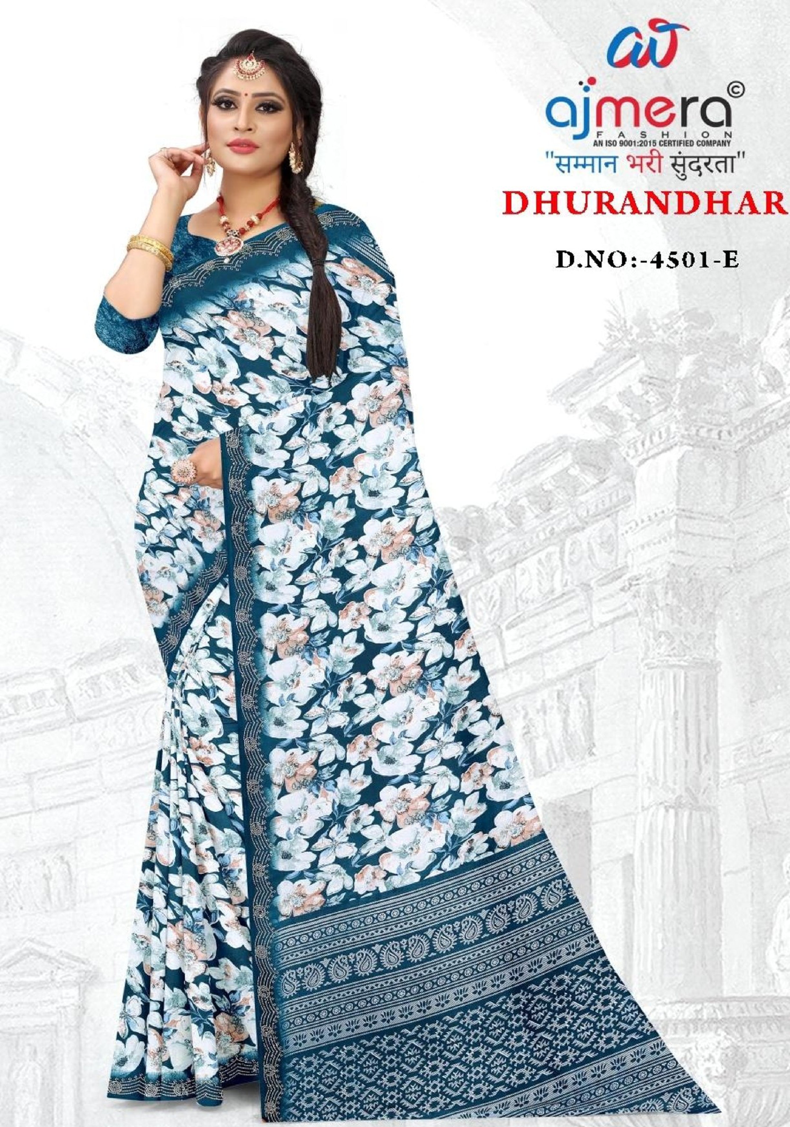 Premium Printed Saree with Matching Blouse Piece for Ethnic Elegance  | GLC-DHURANDHAR